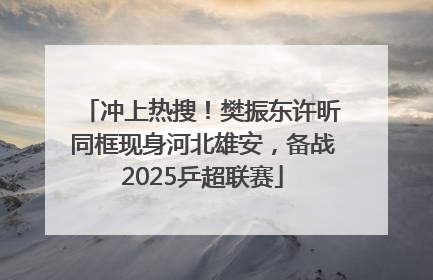 冲上热搜！樊振东许昕同框现身河北雄安，备战2025乒超联赛