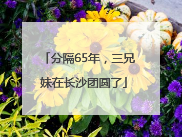 分隔65年，三兄妹在长沙团圆了