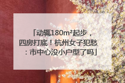 动辄180m²起步，四房打底！杭州女子犯愁：市中心没小户型了吗