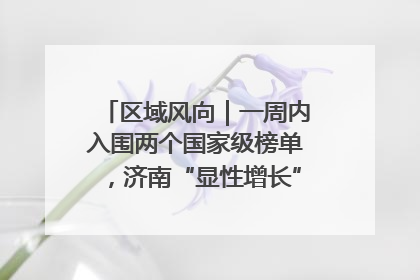 区域风向｜一周内入围两个国家级榜单，济南“显性增长”刷新城市影响力