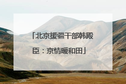 北京援疆干部韩殿臣：京情暖和田