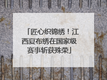 匠心织锦绣！江西夏布绣在国家级赛事斩获殊荣