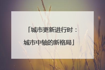 城市更新进行时：城市中轴的新格局