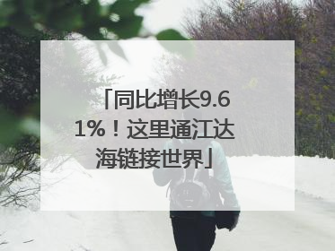 同比增长9.61%！这里通江达海链接世界