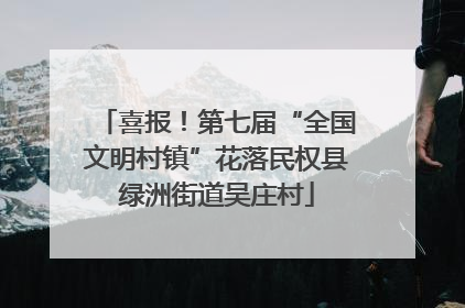 喜报！第七届“全国文明村镇”花落民权县绿洲街道吴庄村