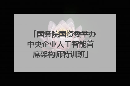 国务院国资委举办中央企业人工智能首席架构师特训班