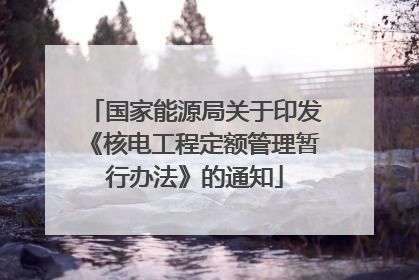 国家能源局关于印发《核电工程定额管理暂行办法》的通知