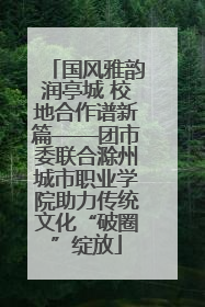 国风雅韵润亭城 校地合作谱新篇——团市委联合滁州城市职业学院助力传统文化“破圈”绽放