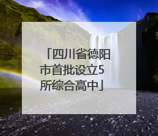 四川省德阳市首批设立5所综合高中