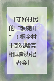 守好村民的“饭碗田”！桐乡村干部凭啥亮相国新办记者会