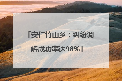 安仁竹山乡：纠纷调解成功率达98%