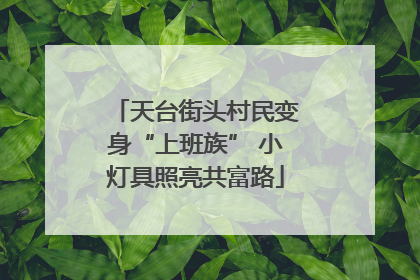 天台街头村民变身“上班族” 小灯具照亮共富路