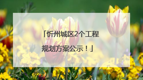 忻州城区2个工程规划方案公示！
