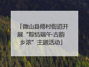 微山县傅村街道开展“粽情端午·古韵乡浓”主题活动