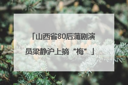 山西省80后蒲剧演员梁静沪上摘“梅”