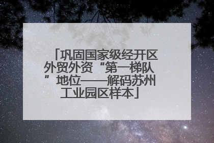 巩固国家级经开区外贸外资“第一梯队”地位——解码苏州工业园区样本