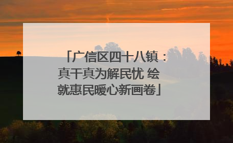 广信区四十八镇：真干真为解民忧 绘就惠民暖心新画卷