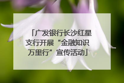 广发银行长沙红星支行开展“金融知识万里行”宣传活动