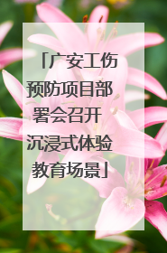 广安工伤预防项目部署会召开 沉浸式体验教育场景