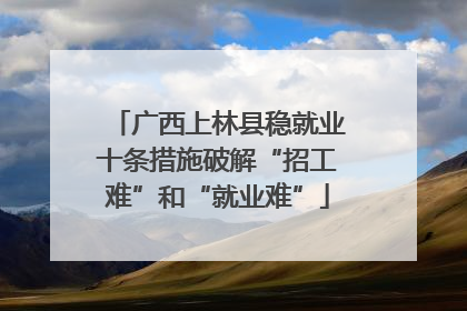 广西上林县稳就业十条措施破解“招工难”和“就业难”
