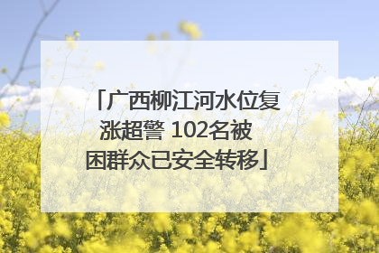 广西柳江河水位复涨超警 102名被困群众已安全转移