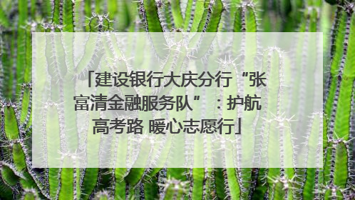 建设银行大庆分行“张富清金融服务队”：护航高考路 暖心志愿行