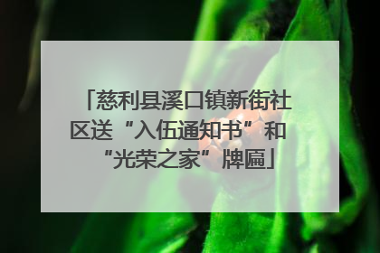 慈利县溪口镇新街社区送“入伍通知书”和“光荣之家”牌匾