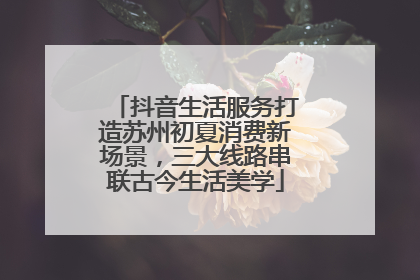 抖音生活服务打造苏州初夏消费新场景，三大线路串联古今生活美学
