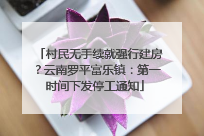 村民无手续就强行建房？云南罗平富乐镇：第一时间下发停工通知
