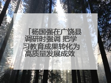 杨国强在广饶县调研时强调 把学习教育成果转化为高质量发展成效 推动经济稳健向好进中提质