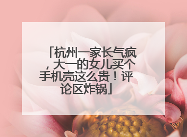 杭州一家长气疯，大一的女儿买个手机壳这么贵！评论区炸锅