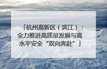 杭州高新区（滨江）：全力推进高质量发展与高水平安全“双向奔赴”