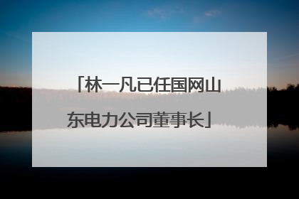 林一凡已任国网山东电力公司董事长