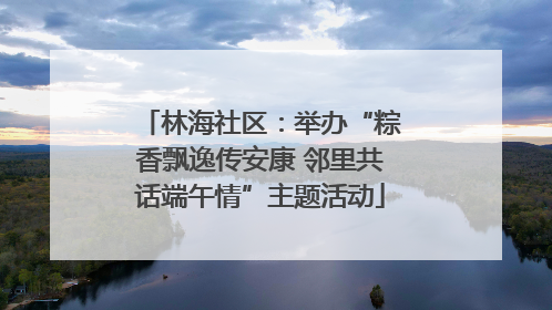林海社区：举办“粽香飘逸传安康 邻里共话端午情”主题活动