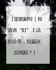 果然财经｜投资者“盯”上法拍金条，捡漏还是风险？
