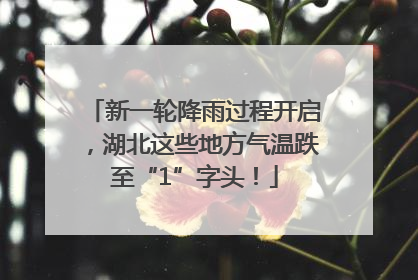 新一轮降雨过程开启，湖北这些地方气温跌至“1”字头！