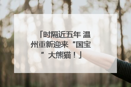 时隔近五年 温州重新迎来“国宝”大熊猫！