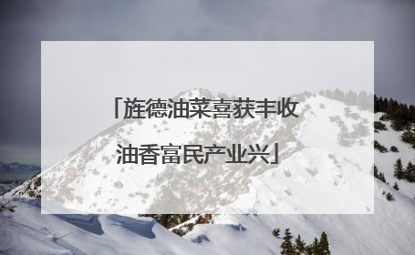 旌德油菜喜获丰收 油香富民产业兴