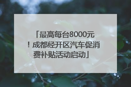 最高每台8000元！成都经开区汽车促消费补贴活动启动