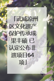 武威凉州区文化遗产保护传承成果丰硕 已认定公布非遗项目64项