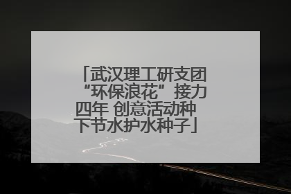 武汉理工研支团“环保浪花”接力四年 创意活动种下节水护水种子