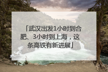 武汉出发1小时到合肥、3小时到上海，这条高铁有新进展