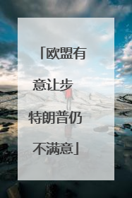 欧盟有意让步 特朗普仍不满意