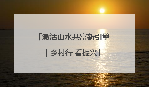 激活山水共富新引擎｜乡村行·看振兴