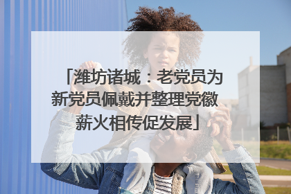潍坊诸城：老党员为新党员佩戴并整理党徽 薪火相传促发展
