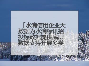 水滴信用企业大数据为水滴标讯招投标数据提供底层数据支持开展多类型服务
