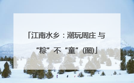 江南水乡：潮玩周庄 与“粽”不“童”(图)