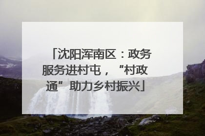 沈阳浑南区：政务服务进村屯，“村政通”助力乡村振兴