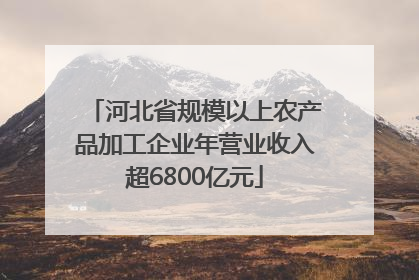 河北省规模以上农产品加工企业年营业收入超6800亿元