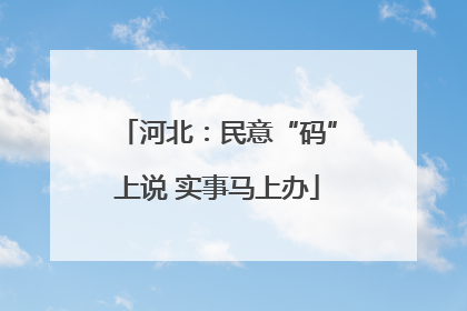 河北：民意“码”上说 实事马上办